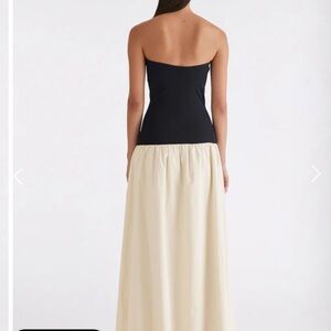anna quan aelin strapless brocade midi dress AELIN DRESS (ROSEWATER W/ SHELL) ANNA QUAN
